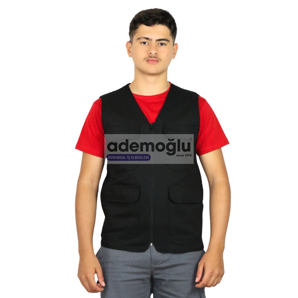 Yazlık%20Gabardin%20Yelek%20Siyah