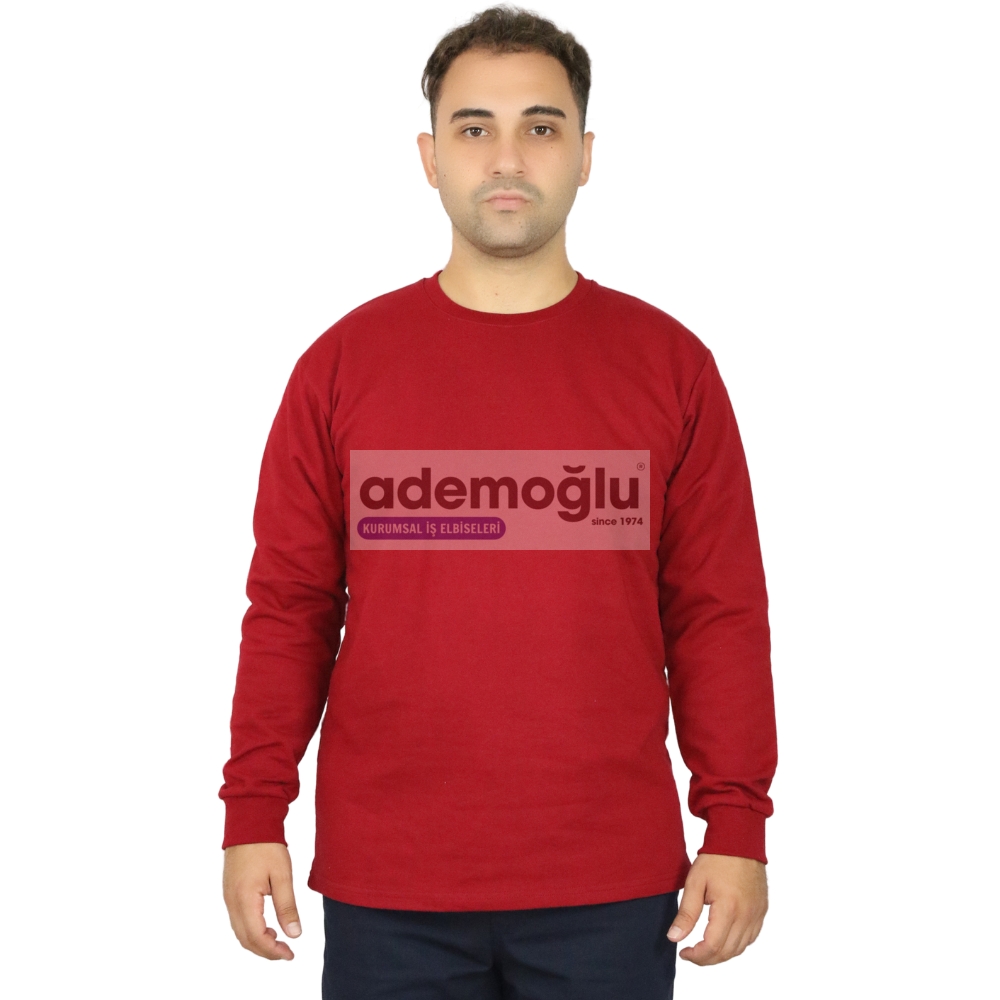 Bisiklet%20Yaka%20Sweatshırt%20Bordo