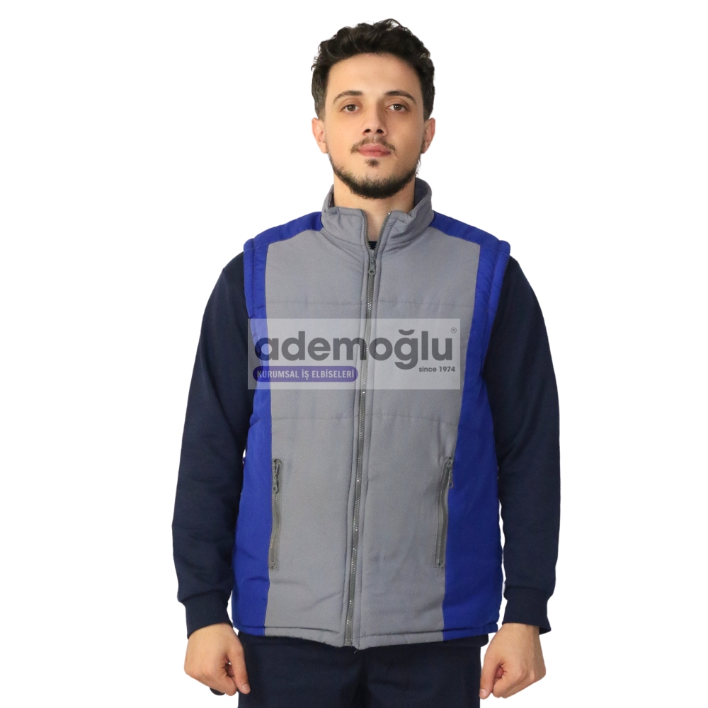 Kışlık%20Gabardin%20Yelek%20Gri-Mavi