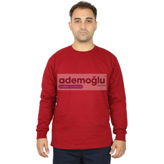 Bisiklet Yaka Sweatshırt Bordo